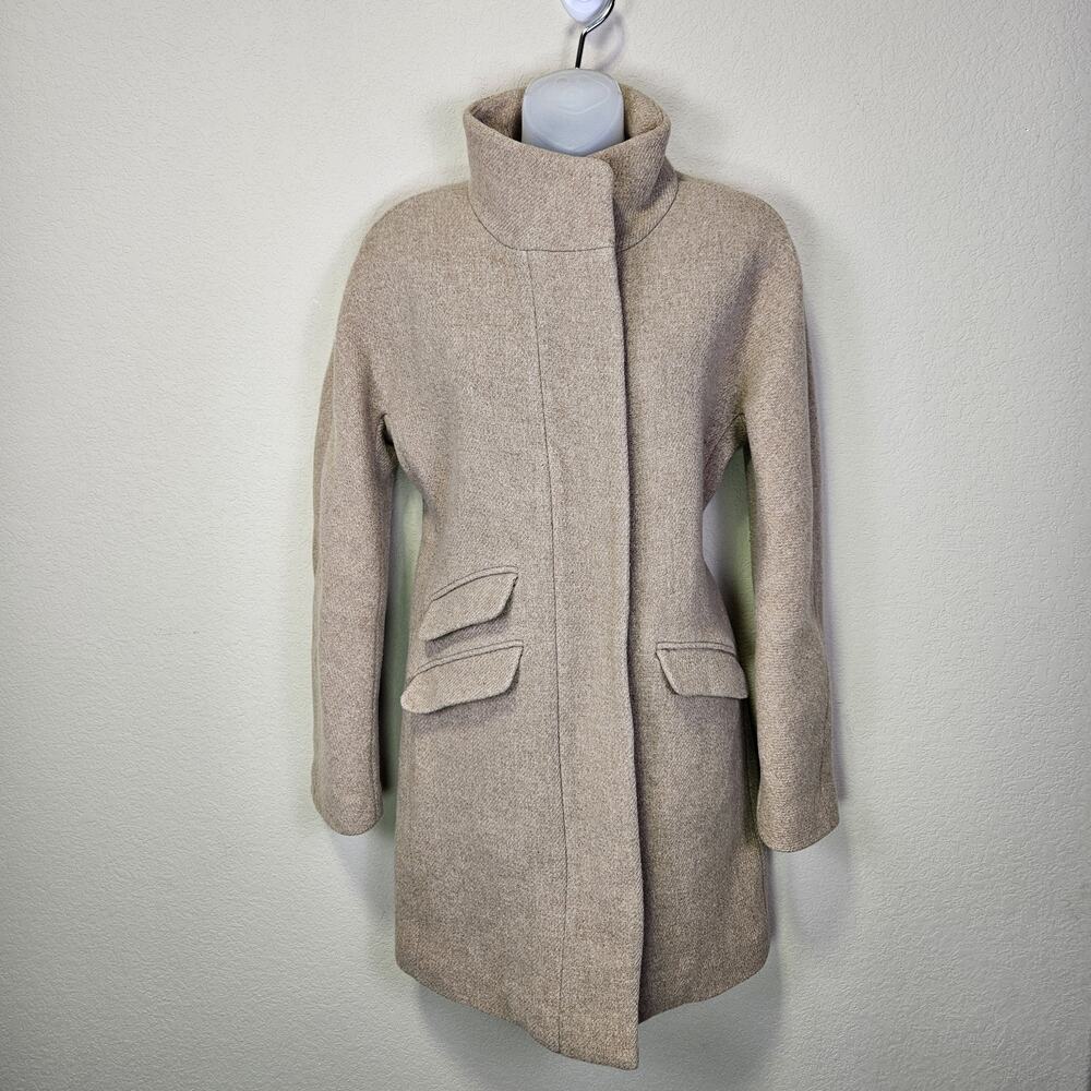 J.Crew Toscana Coat 6 Italian Stadium Cloth Wool Blend Camel City Quiet Luxury